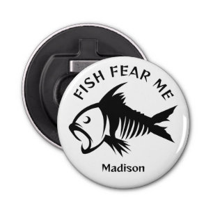 Abrebotellas Nombre personalizado y pescado de texto