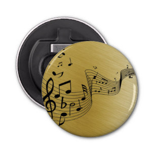 Abrebotellas Notas de música pinchadas con oro