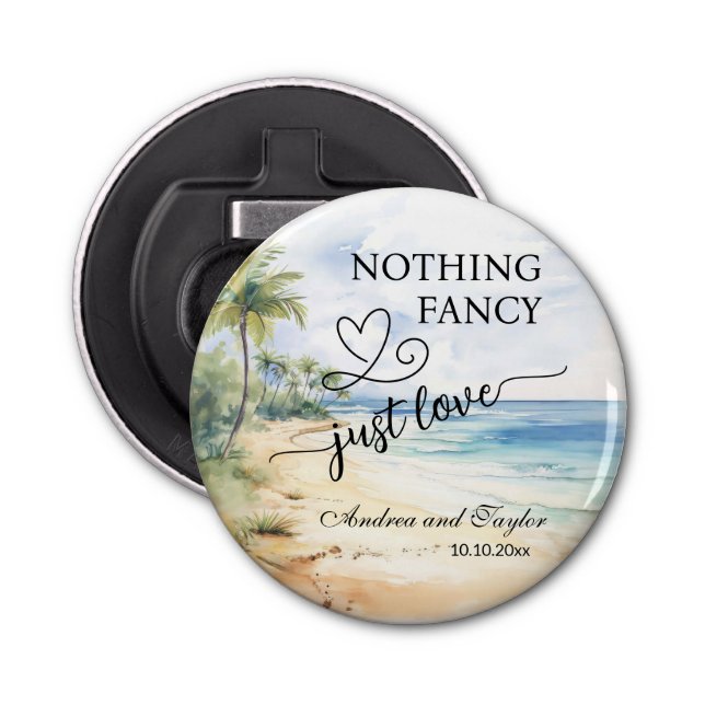 Abrebotellas Nothing Fancy Just Love Elegant Wedding favor (Anverso)