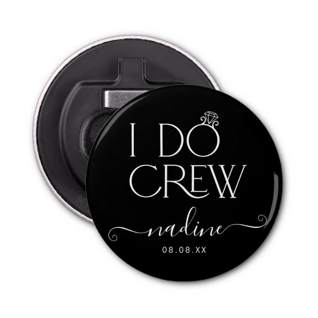 Abrebotellas Novia I Do Crew Custom Name Boda Ring (Anverso)