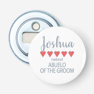 Abrebotellas Novia y Cortejo Nupcial 5 Corazón Abuelo del Novio