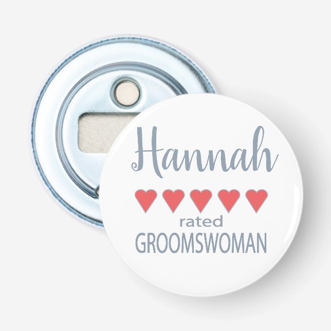 Abrebotellas Novia y Cortejo Nupcial 5 Corazonas del Novio (Anverso)