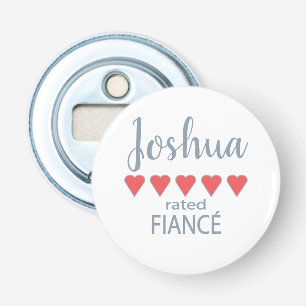 Abrebotellas Novia y Cortejo Nupcial 5 Corazones Prometido