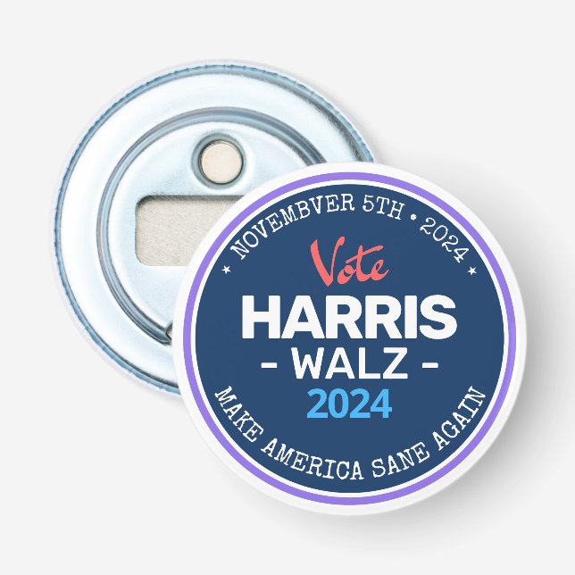 Abrebotellas Nuestro Make America Sane de nuevo Harris Walz 202 (Anverso)