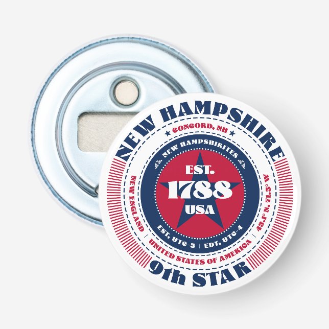 Abrebotellas Nuevo Círculo de Información del Estado de Hampshi (Anverso)