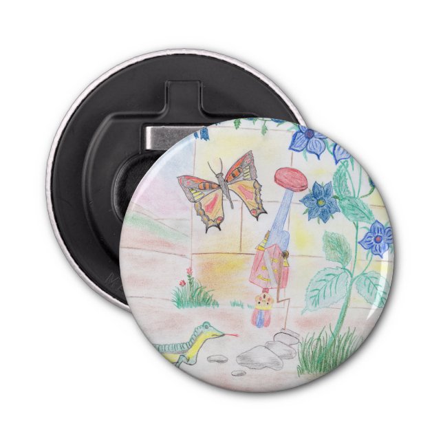 Abrebotellas Obra de arte de niños personalizados, juguete de d (Anverso)