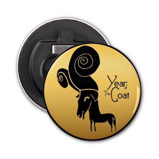 Abrebotellas Odd Gold Ram Goat Año Chino Zodiac R B Apertura (Anverso)