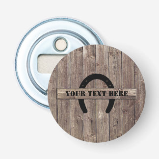 Abrebotellas Oeste Cowboy Weathered Barn Wood Horseshoe