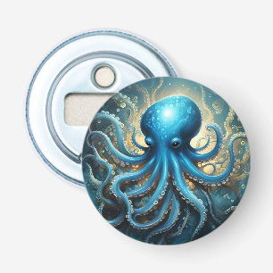 Abrebotellas Olas celestes: El arte fractal del pulpo azul