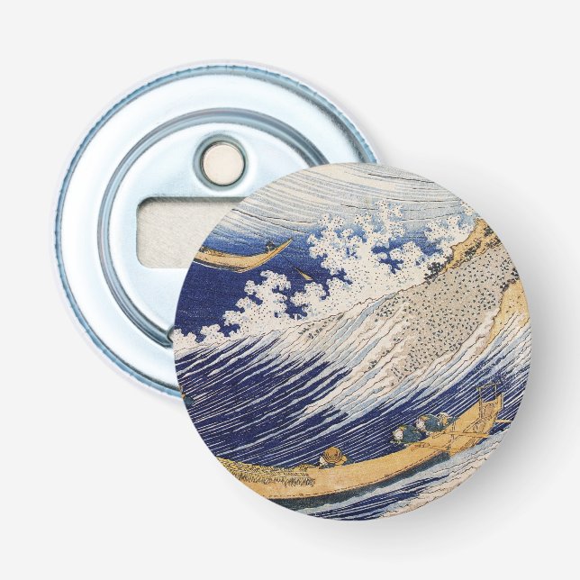 Abrebotellas Olas del Océano de Hokusai Barcos Marítimos (Anverso)