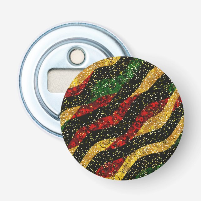 Abrebotellas Olas negras rojas de Purpurina festivo (Anverso)