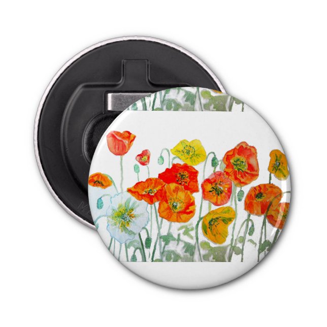 Abrebotellas Orange Poppy Wedding Favour Floral Flower (Anverso)