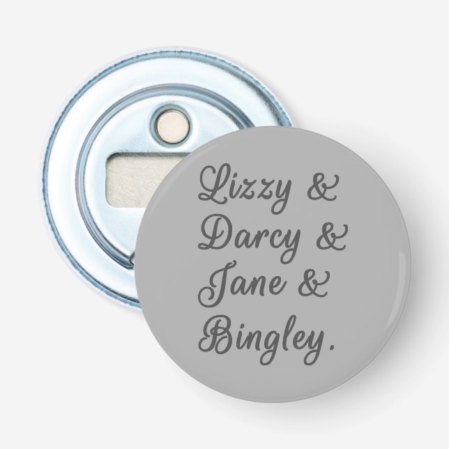 Abrebotellas Orgullo y prejuicio Parejas I (Anverso)