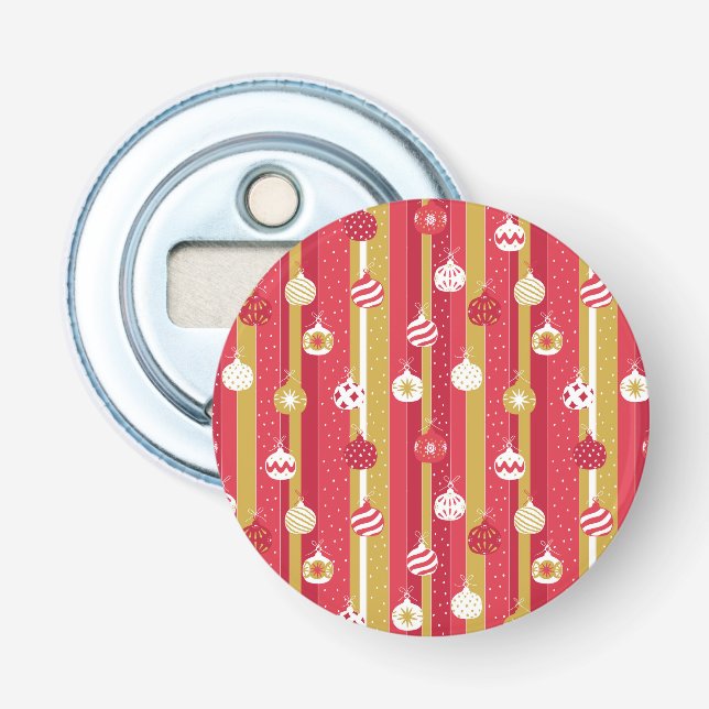 Abrebotellas Ornamentos del árbol de navidad rojo amarillo (Anverso)