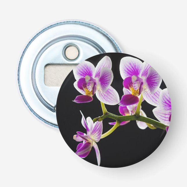 Abrebotellas Orquídea blanca y púrpura (Anverso)