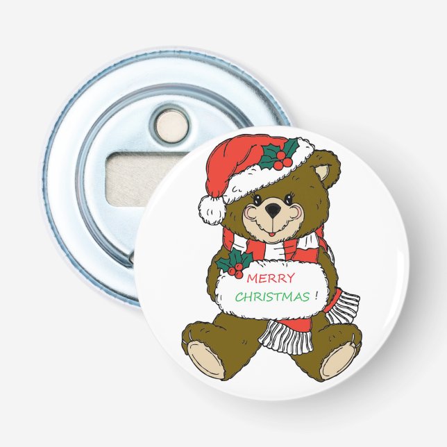 ABREBOTELLAS OSO DE TEDDÍA "MERRY CHRISTMAS" (Anverso)