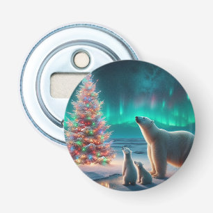 Abrebotellas Oso Polar Mamá Cubre Árbol De Navidad Aurora Borea