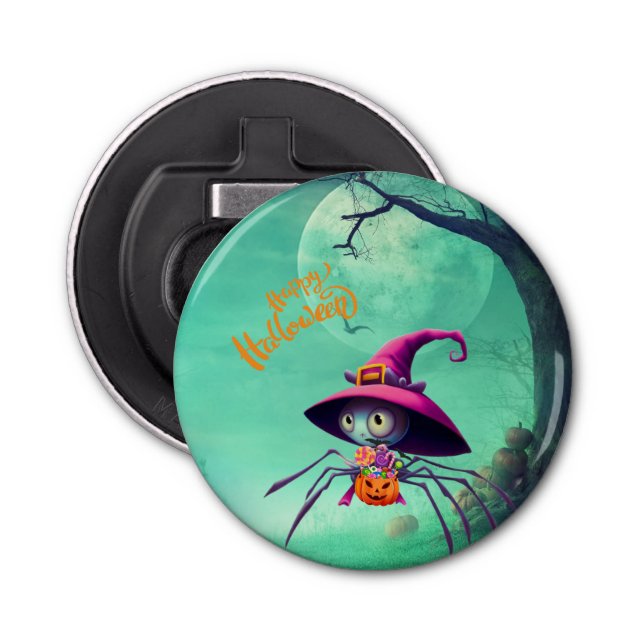 Abrebotellas Otoño/otoño/araña/bruja/halloween (Anverso)