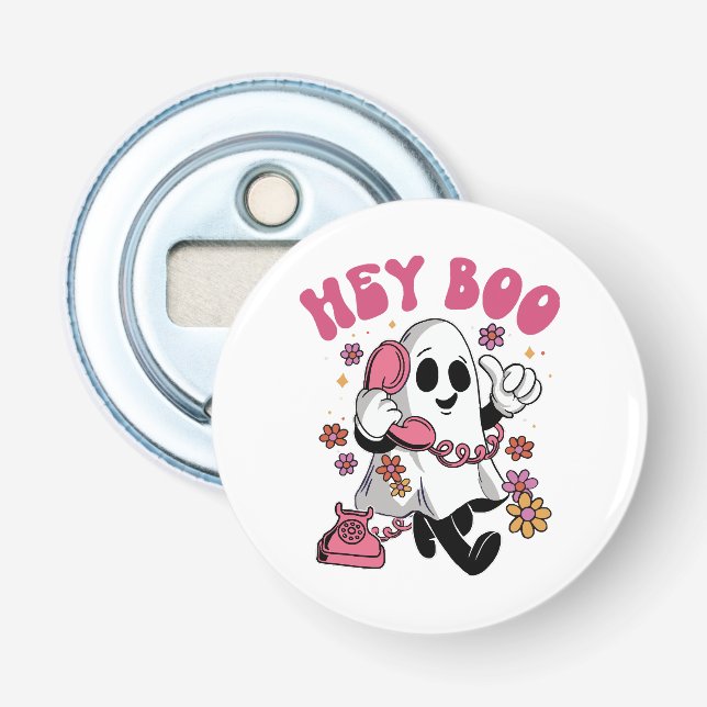 Abrebotellas Oye Boo - Fantasma Groovy de Halloween (Anverso)