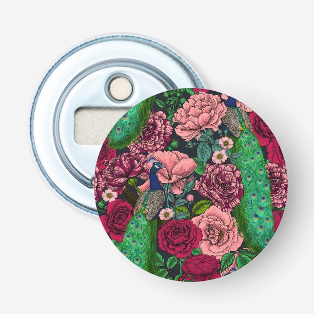 Abrebotellas Pacocas en el jardín rosa 2 (Anverso)