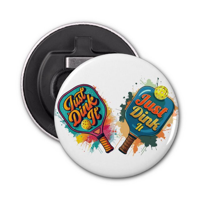 Abrebotellas Paddle de pelota - Diseño deportivo y divertido (Anverso)