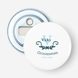 Abrebotellas padrino de boda despedida de soltera azul clásico 