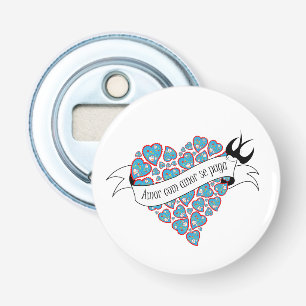 Abrebotellas Paga amor con amor, proverbio portugués ilustrado