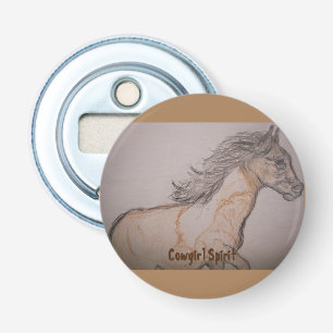 Abrebotellas Paint Horse Galloping Cowgirl Spirit