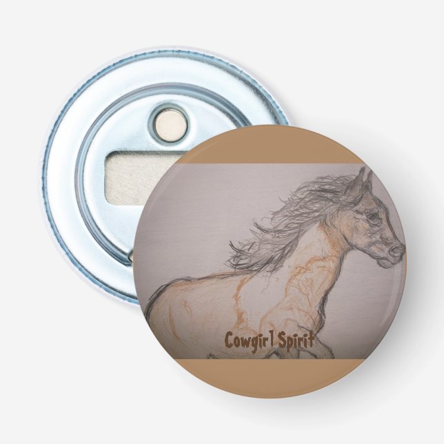 Abrebotellas Paint Horse Galloping Cowgirl Spirit (Anverso)