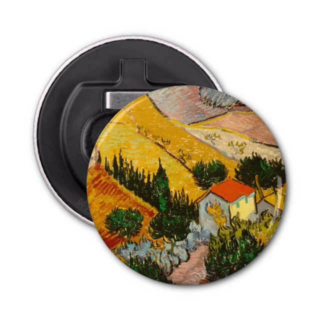 Abrebotellas Paisaje con House y PloughmaVincent van Gogh (Anverso)
