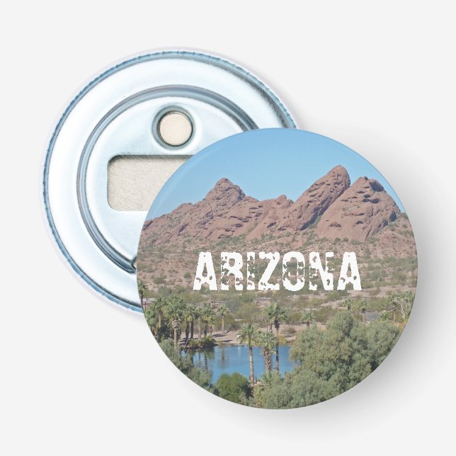 Abrebotellas Paisaje de Arizona Palm Trees Red Rock Keepsake (Anverso)