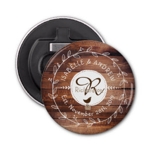 Abrebotellas Pájaro de madera de la guirnalda de la hoja del