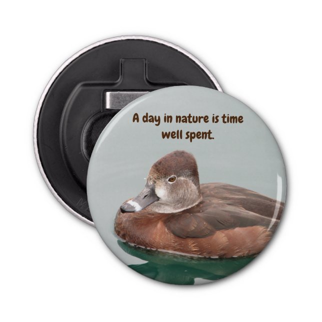 Abrebotellas Pájaro hembra de la foto del pato con el anillo de (Anverso)