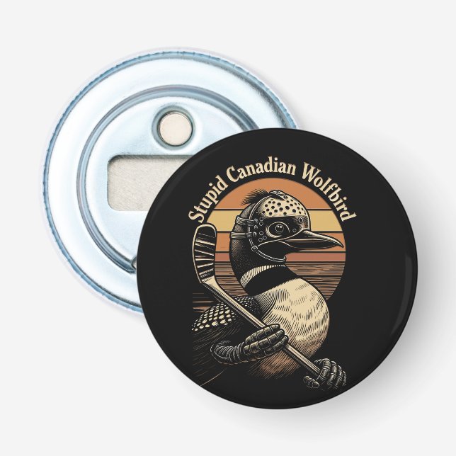 Abrebotellas Pájaro Lobo Canadiense Estúpido (Anverso)