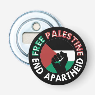 Abrebotellas Palestina Libre pone fin a la bandera del Aparthei