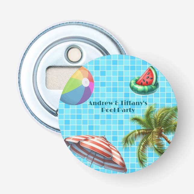 Abrebotellas Palm Tree Sun Umbrella Beach Ball Pool Fiesta (Anverso)