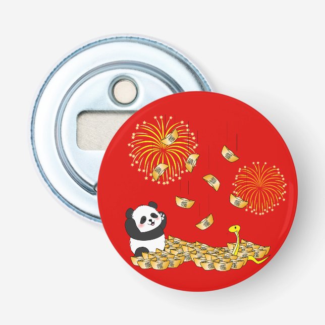 Abrebotellas Panda del Año Nuevo Chino de la Serpiente 2025 (Anverso)