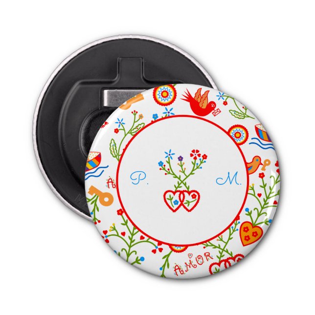 Abrebotellas pañuelos de amor de San Valentín (Anverso)