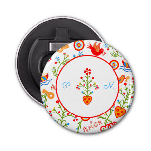 Abrebotellas pañuelos de amor de San Valentín