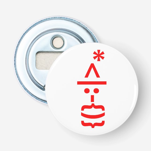 Abrebotellas Papá Noel con barba emoticono de Navidad (Anverso)