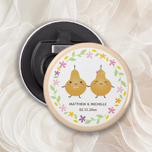 Abrebotellas Par perfecto Par Floral Peach Pink Wedding Favor