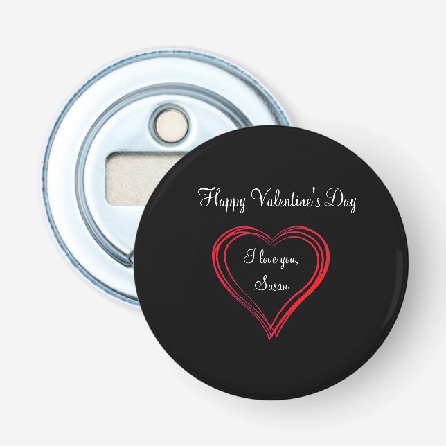 Abrebotellas Para él, marido, novio, El día de San Valentín (Anverso)