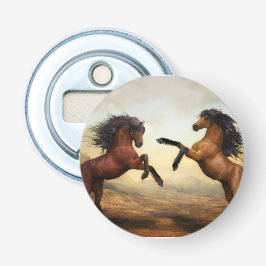 Abrebotellas pareja de caballos salvajes