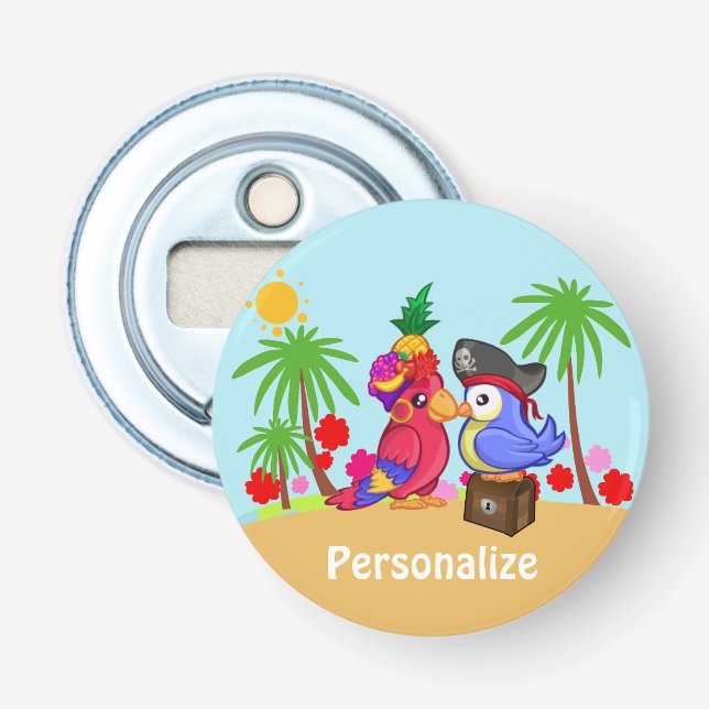 Abrebotellas Parrots Treasure Love Personalizado Personalizado (Anverso)