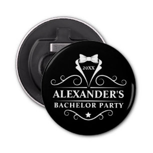 Abrebotellas Partido del bachiller Tuxedo Tie Negro