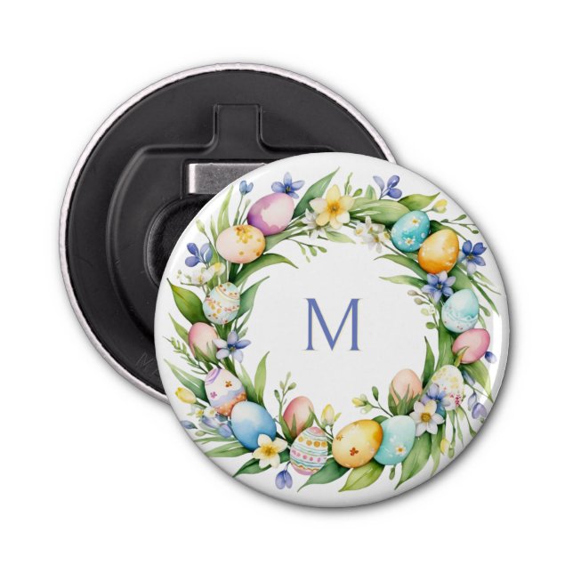 Abrebotellas Pascua de los huevos de la guirnalda de primavera (Anverso)