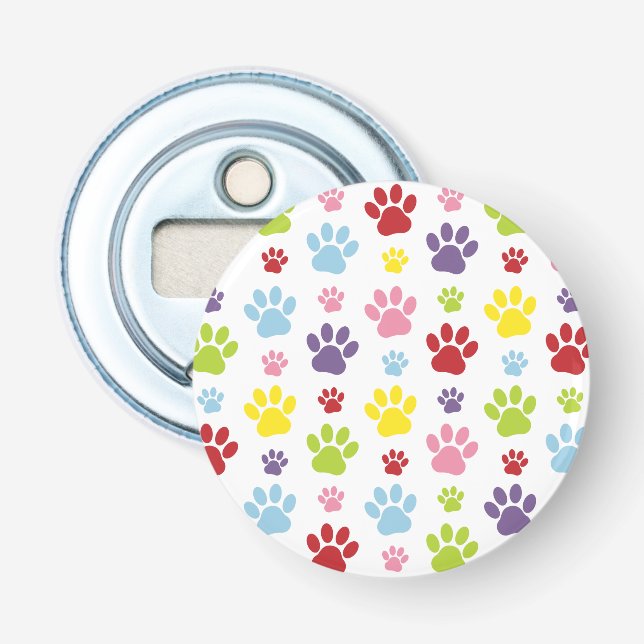 Abrebotellas Pasta colorida, patrón de garras, garras de perro, (Anverso)