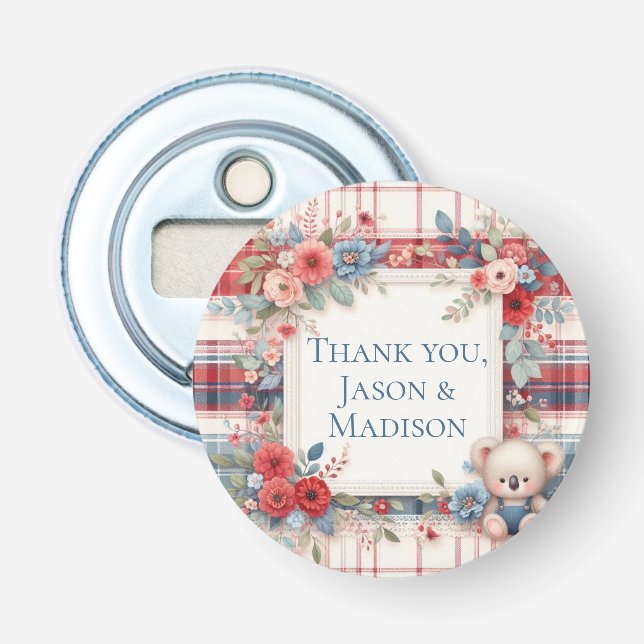 Abrebotellas Patchwork Denim Koala Bottle Opener (Anverso)