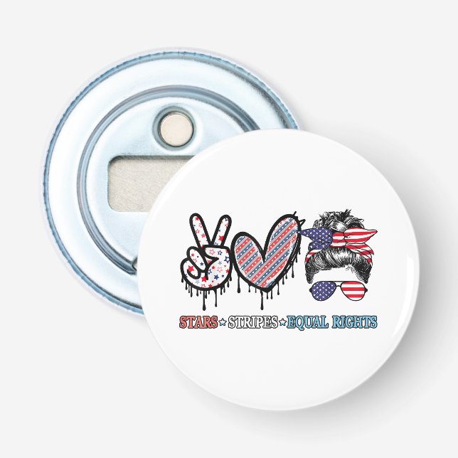 Abrebotellas Patriótico de la Bandera Estadounidense divertida (Anverso)