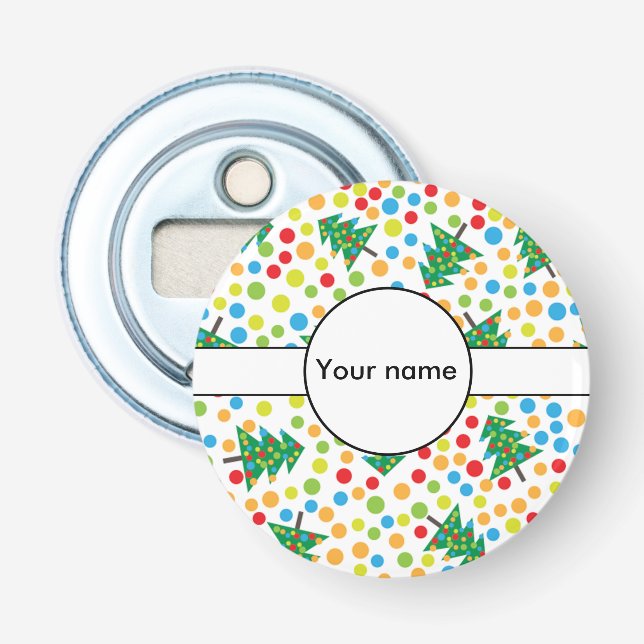 Abrebotellas patrón de árboles de Navidad (Anverso)